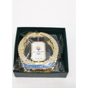 New 2002 Salt Lake Olympic Winter Games Gold Plated Ornament